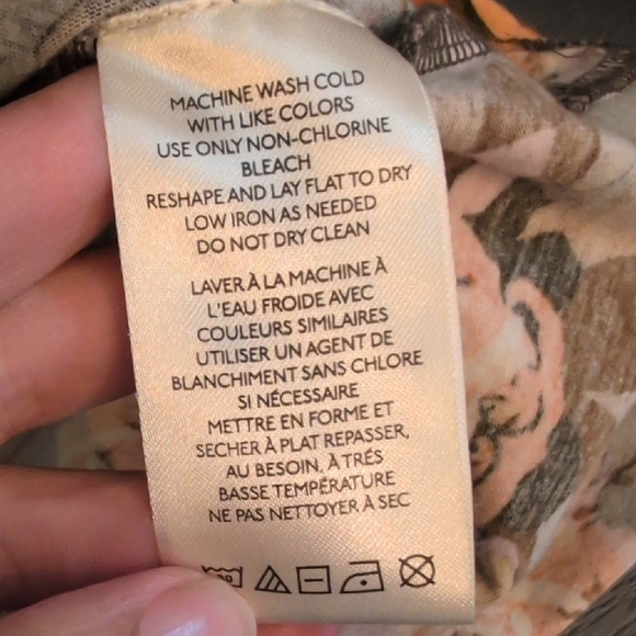 Anthropologie Black and Orange Mandarin Collar Blouse - Picture 4 of 7